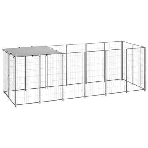 Kavez za pse srebrni 330 x 110 x 110 cm čelični - Srebrno 330 x 110 x 110 cm 1 Srebrno Cijena
