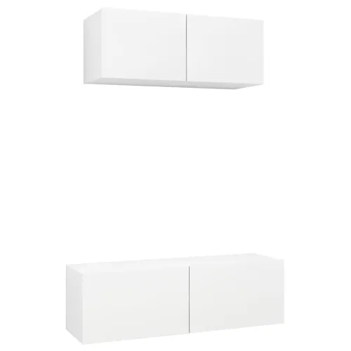 2-dijelni set TV ormarića bijeli od konstruiranog drva - Bijela 1 80/100 cm Bijela Cijena
