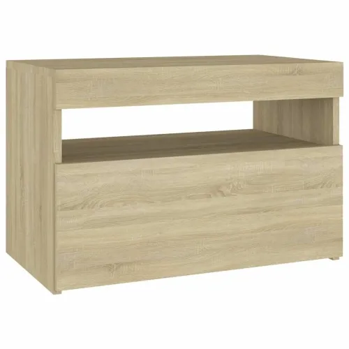 Noćni ormarić LED boja hrasta sonome 60 x 35 x 40 cm drveni - Sonoma hrast 1 Cijena