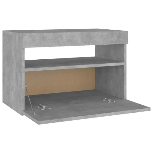 Noćni ormarić LED 2 kom siva boja betona 60x35x40 cm od iverice - Beton siva 2 Cijena