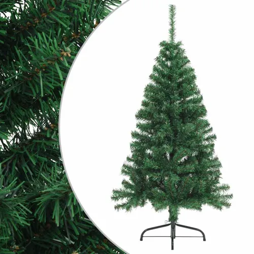 Umjetna polovica božićnog drvca sa stalkom zelena 120 cm PVC Cijena