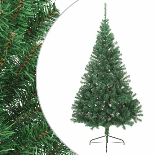 Umjetna polovica božićnog drvca sa stalkom zelena 240 cm PVC - Zelena 240 cm Cijena