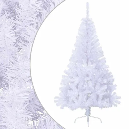 Umjetna polovica božićnog drvca sa stalkom bijela 150 cm PVC - Bijela 150 x 95 cm Cijena