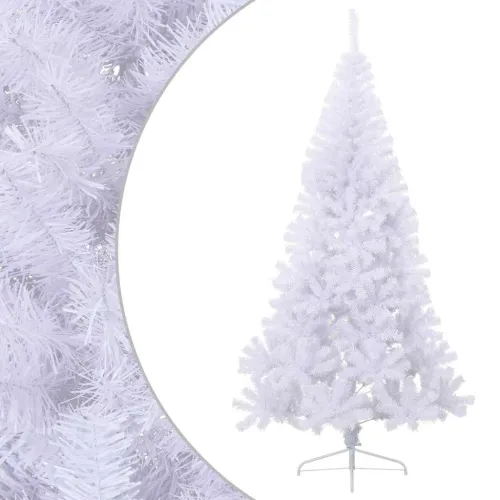 Umjetna polovica božićnog drvca sa stalkom bijela 180 cm PVC - Bijela 180 cm Cijena