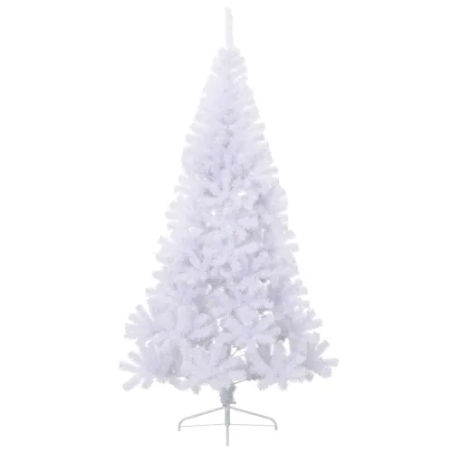 Umjetna polovica božićnog drvca sa stalkom bijela 240 cm PVC - Bijela 240 cm Cijena