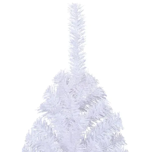 Umjetna polovica božićnog drvca sa stalkom bijela 240 cm PVC - Bijela 240 cm Cijena