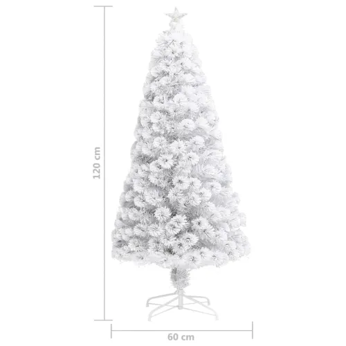 Umjetno osvijetljeno božićno drvce bijelo 120 cm optička vlakna - Bijela 120 cm Cijena