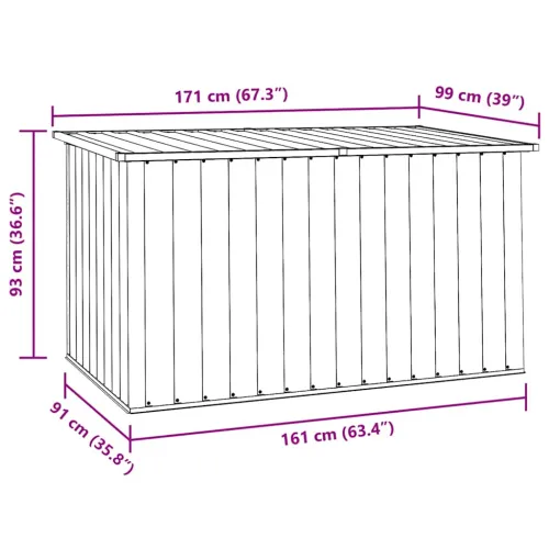 Vrtna kutija za pohranu smeđa 171 x 99 x 93 cm - Smeđa 171 x 99 x 93 cm Smeđa 171 x 99 x 93 cm Cijena