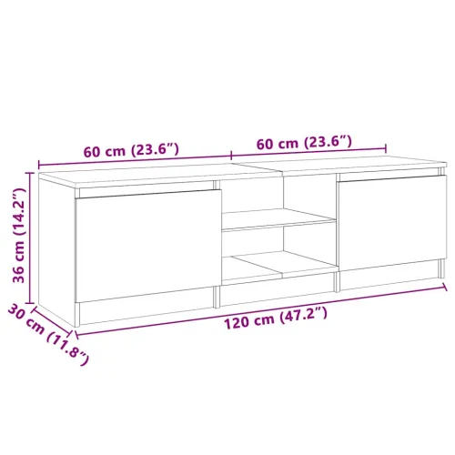 TV ormarić s LED svjetlima bijeli 120 x 30 x 36 cm - Bijela 120 x 30 x 36 cm 1 Cijena