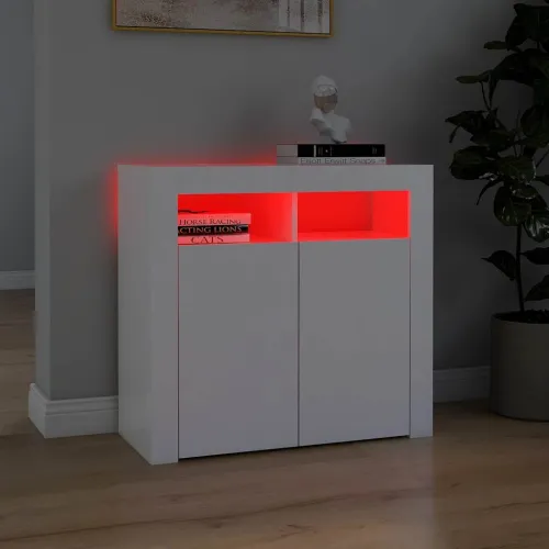 Komoda s LED svjetlima bijela 80 x 35 x 75 cm - Bijela 80 x 35 x 75 cm Cijena