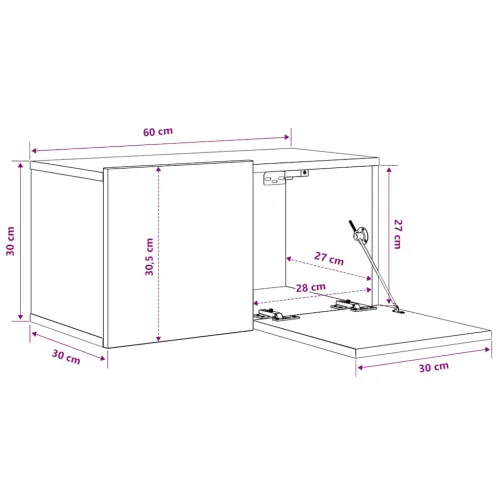 Viseći TV ormarić bijeli 60 x 30 x 30 cm - Bijela 1 Bijela 1 Cijena