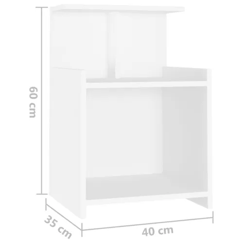Noćni ormarići 2 kom bijeli 40 x 35 x 60 cm konstruirano drvo - Bijela 2 Bijela 2 Cijena