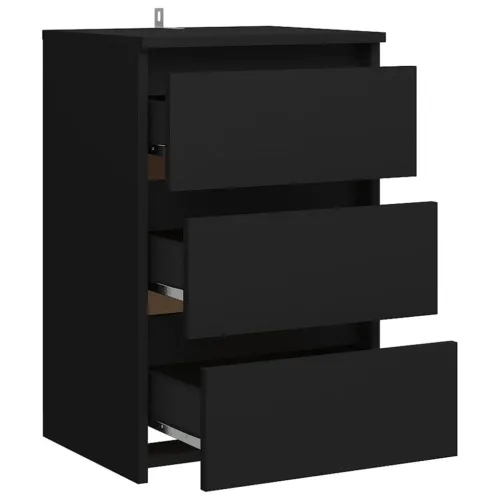 Noćni ormarić crni 40 x 35 x 62,5 cm od konstruiranog drva - Crna 1 Crna 1 Cijena
