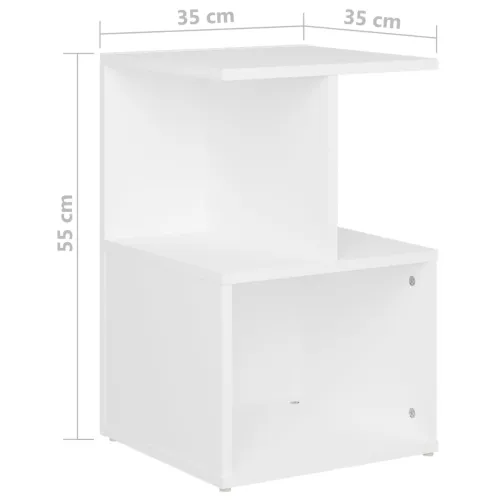 Noćni ormarić bijeli 35 x 35 x 55 cm od konstruiranog drva - Bijela 1 Bijela 1 Cijena