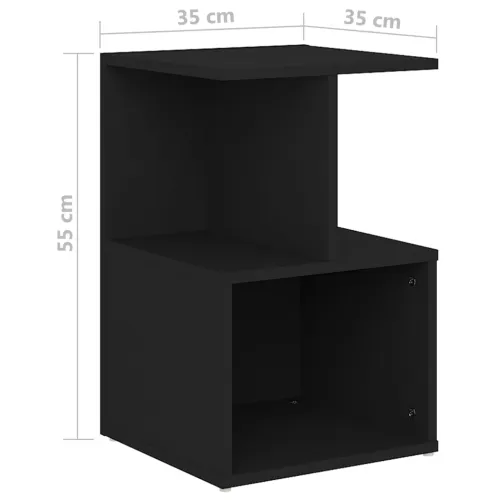 Noćni ormarić crni 35 x 35 x 55 cm od konstruiranog drva - Crna 1 Crna 1 Cijena