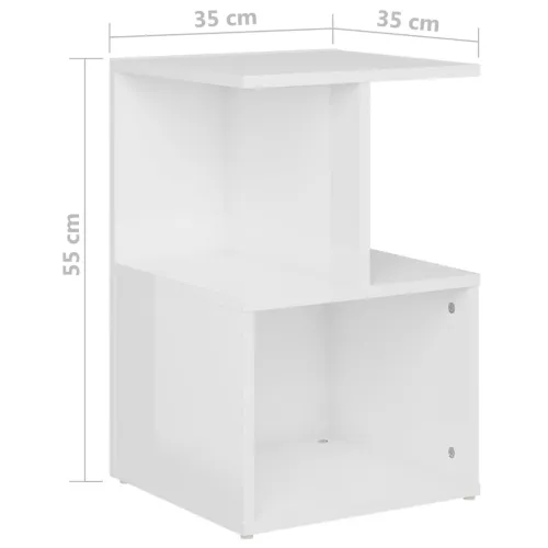 Noćni ormarić visoki sjaj bijeli 35x35x55 cm konstruirano drvo - Visoko sjajno bijela 1 Visoko sjajno bijela 1 Cijena
