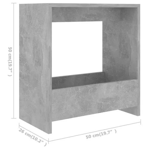 Bočni stolić siva boja betona 50 x 26 x 50 cm konstruirano drvo - Beton siva Cijena