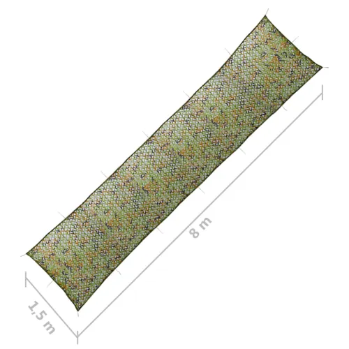 Kamuflažna mreža s torbom za pohranu 1,5 x 8 m zelena - Zelena 150 x 800 cm Cijena