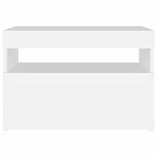 Noćni ormarić LED visoki sjaj bijeli 2 kom 60 x 35 x 40 cm drvo - Bijela 2 Cijena