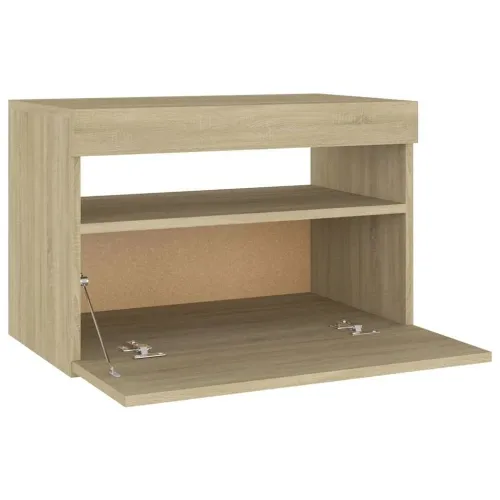 Noćni ormarić s LED svjetlima 2 kom boja hrasta 60 x 35 x 40 cm - Sonoma hrast 2 Cijena