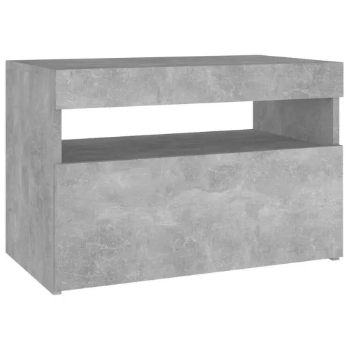 Noćni ormarić s LED svjetlima siva boja betona 60 x 35 x 40 cm - Beton siva 1 Cijena