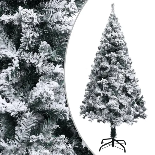 Umjetno božićno drvce sa snijegom zeleno 120 cm PVC - Zelena i bijela 362 Cijena