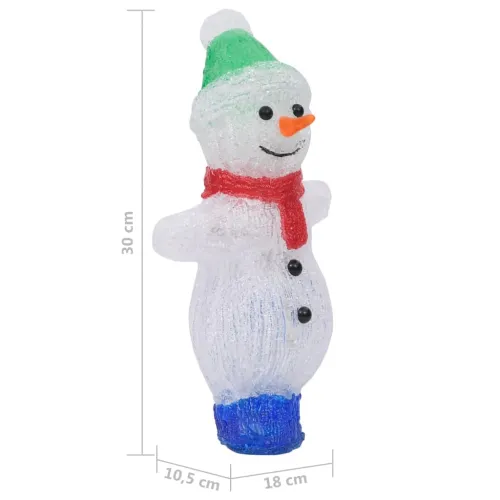 LED božićna akrilna figura snjegovića unutarnja i vanjska 30 cm - Bijela Cijena