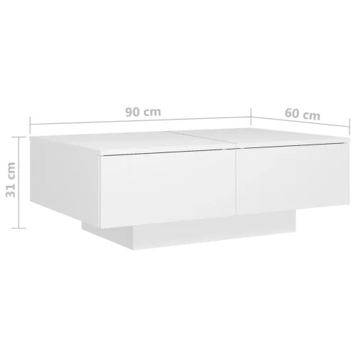 Stolić za kavu bijeli 90 x 60 x 31 cm od konstruiranog drva - Bijela 90 x 60 x 31 cm 1 Cijena