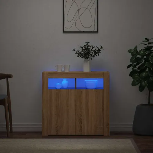 Komoda s LED svjetlima boja hrasta sonome 80 x 35 x 75 cm - Sonoma hrast 80 x 35 x 75 cm Cijena