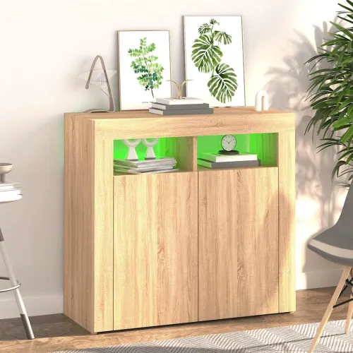 Komoda s LED svjetlima boja hrasta sonome 80 x 35 x 75 cm - Sonoma hrast 80 x 35 x 75 cm Cijena