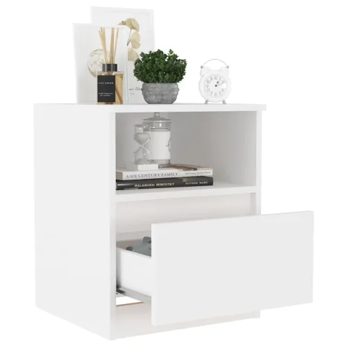Noćni ormarići 2 kom bijeli 40 x 40 x 50 cm konstruirano drvo - Bijela 2 Cijena