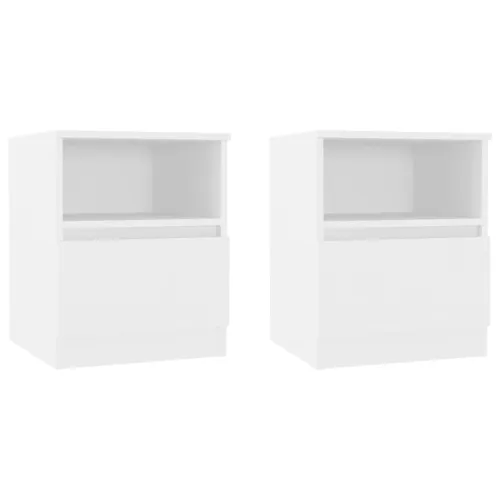 Noćni ormarići 2 kom bijeli 40 x 40 x 50 cm konstruirano drvo - Bijela 2 Cijena