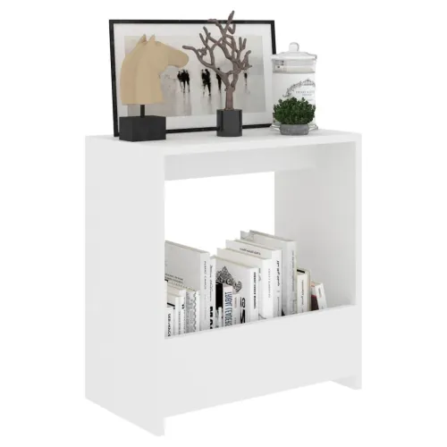 Bočni stolić bijeli 50 x 26 x 50 cm od konstruiranog drva - Bijela Cijena