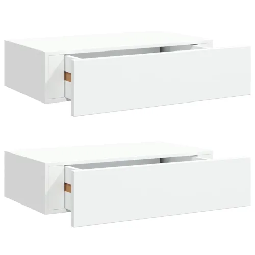 Zidne police s ladicom 2 kom bijele 40 x 23,5 x 10 cm MDF - Bijela 40 x 23.5 x 10 cm 2 1 Cijena