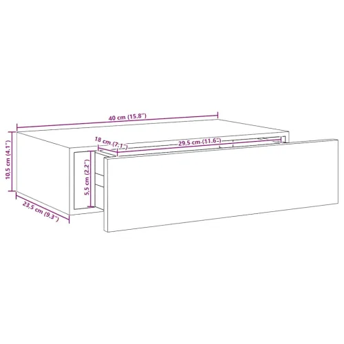 Zidna polica s ladicom crna 40 x 23,5 x 10 cm MDF - Crna 40 x 23.5 x 10 cm 1 Cijena