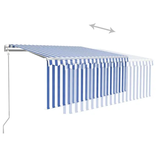 Automatska tenda s roletom i senzorom LED 3x2,5 m plavo-bijela - Plava i bijela 3 x 2.5 m Cijena
