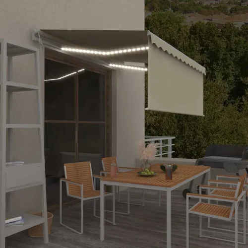 Automatska tenda s roletom i senzorom LED 3 x 2,5 m krem - Krema 3 x 2.5 m Cijena