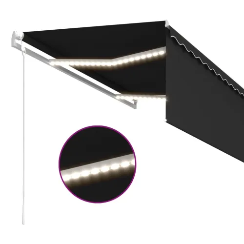Automatska tenda s roletom i senzorom LED 3 x 2,5 m antracit - Antracit 3 x 2.5 m Cijena