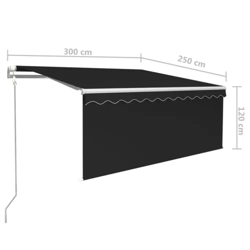 Automatska tenda s roletom i senzorom LED 3 x 2,5 m antracit - Antracit 3 x 2.5 m Cijena