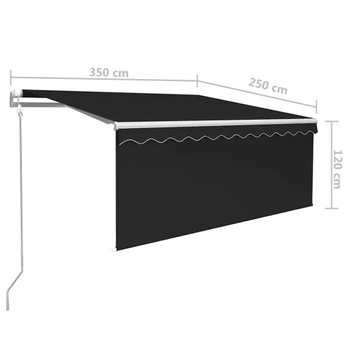 Automatska tenda s roletom i senzorom LED 3,5 x 2,5 m antracit - Antracit 3.5 x 2.5 m Cijena