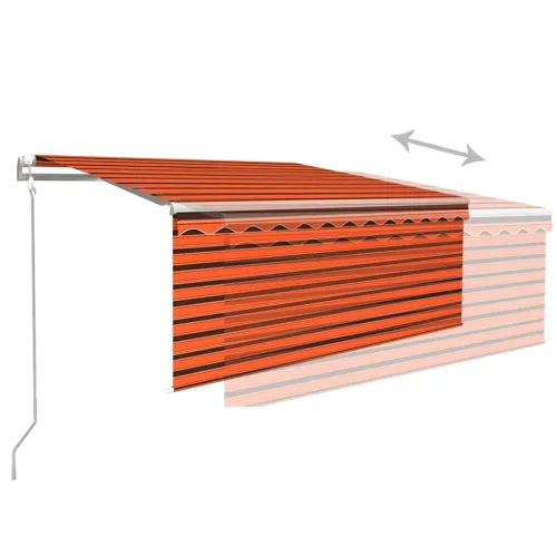 Automatska tenda roleta i senzor LED 3,5x2,5 m narančasto-smeđa - narančasta i smeđa 3.5 x 2.5 m Cijena