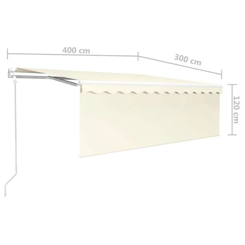 Automatska tenda s roletom i senzorom LED 4 x 3 m krem - Krema 4 x 3 m Cijena