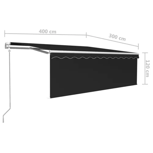 Automatska tenda s roletom i senzorom LED 4 x 3 m antracit - Antracit 4 x 3 m Cijena