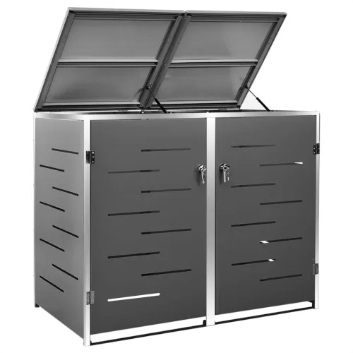 Spremište za dvije kante za smeće 138 x 77,5 x 115 cm čelično - Antracit 2 Cijena