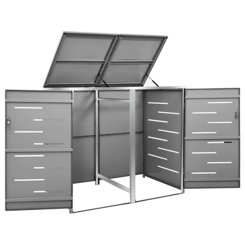 Spremište za dvije kante za smeće 138 x 77,5 x 115 cm čelično - Antracit 2 Cijena