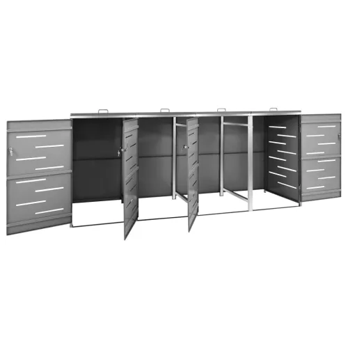 Spremište za četiri kante za smeće 276,5x77,5x115 cm čelično - Antracit 4 Cijena