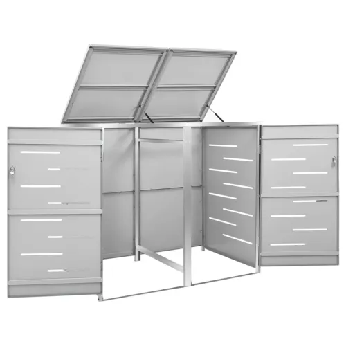 Spremište za dvije kante za smeće 138 x 77,5 x 115 cm čelično - Siva 2 Cijena