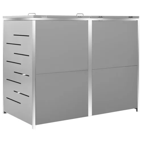 Spremište za dvije kante za smeće 138 x 77,5 x 115 cm čelično - Siva 2 Cijena