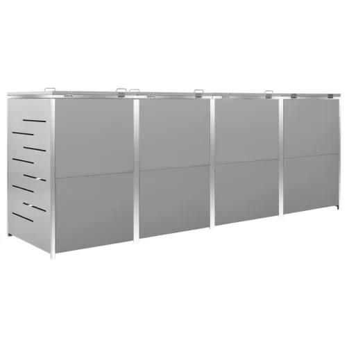Spremište za četiri kante za smeće 276,5x77,5x115 cm čelično - Siva 4 Cijena
