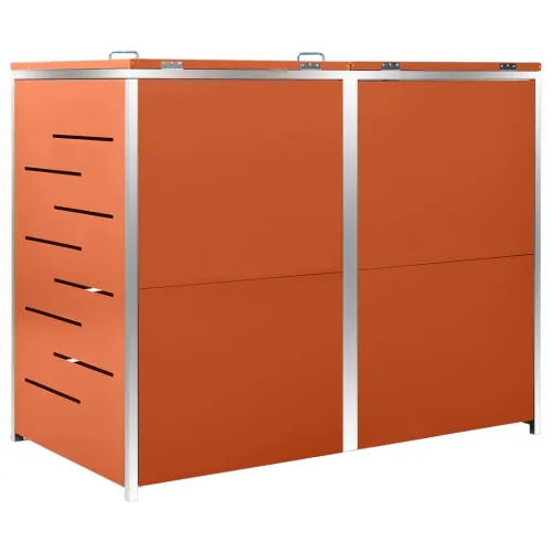 Spremište za dvije kante za smeće 138 x 77,5 x 115 cm čelično - Narančasta 2 Cijena